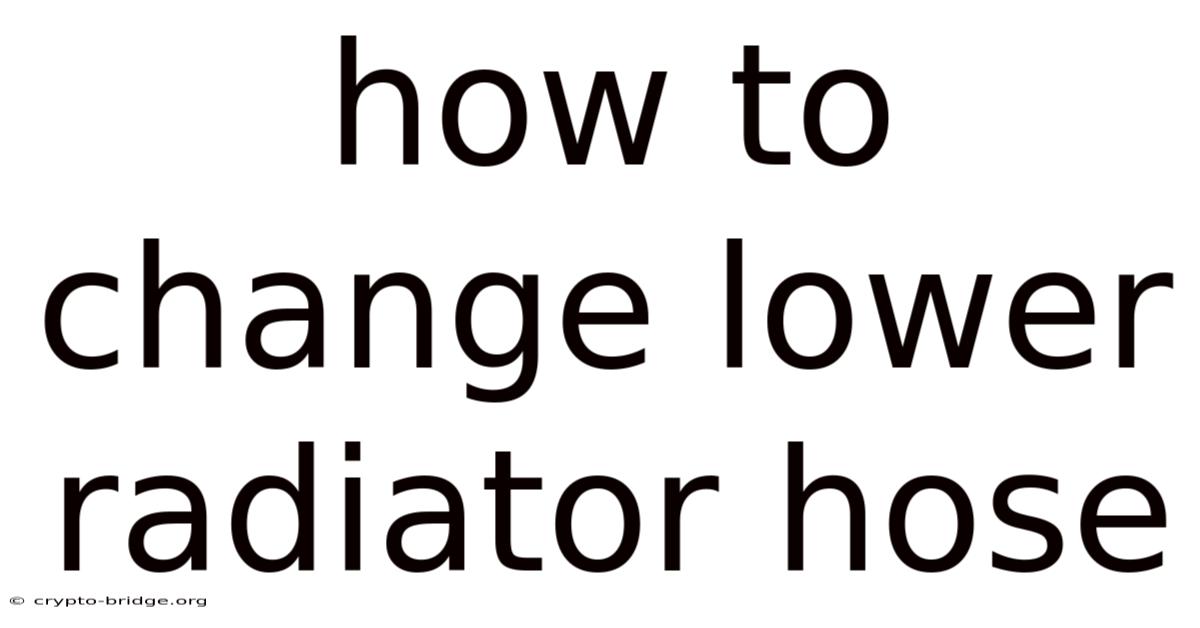 How To Change Lower Radiator Hose