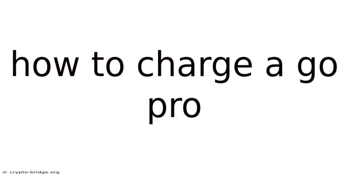How To Charge A Go Pro