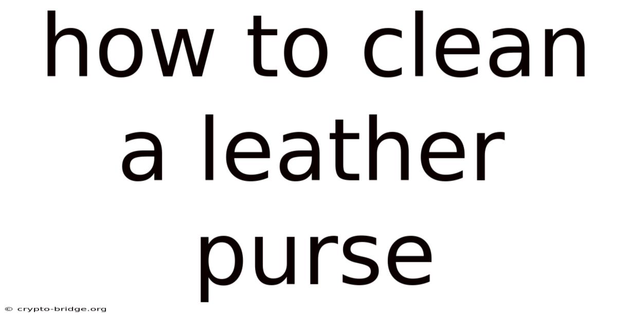 How To Clean A Leather Purse