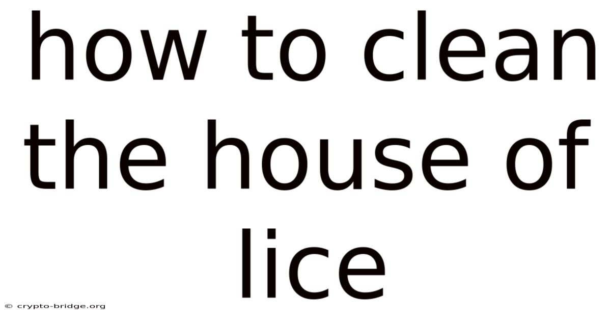 How To Clean The House Of Lice