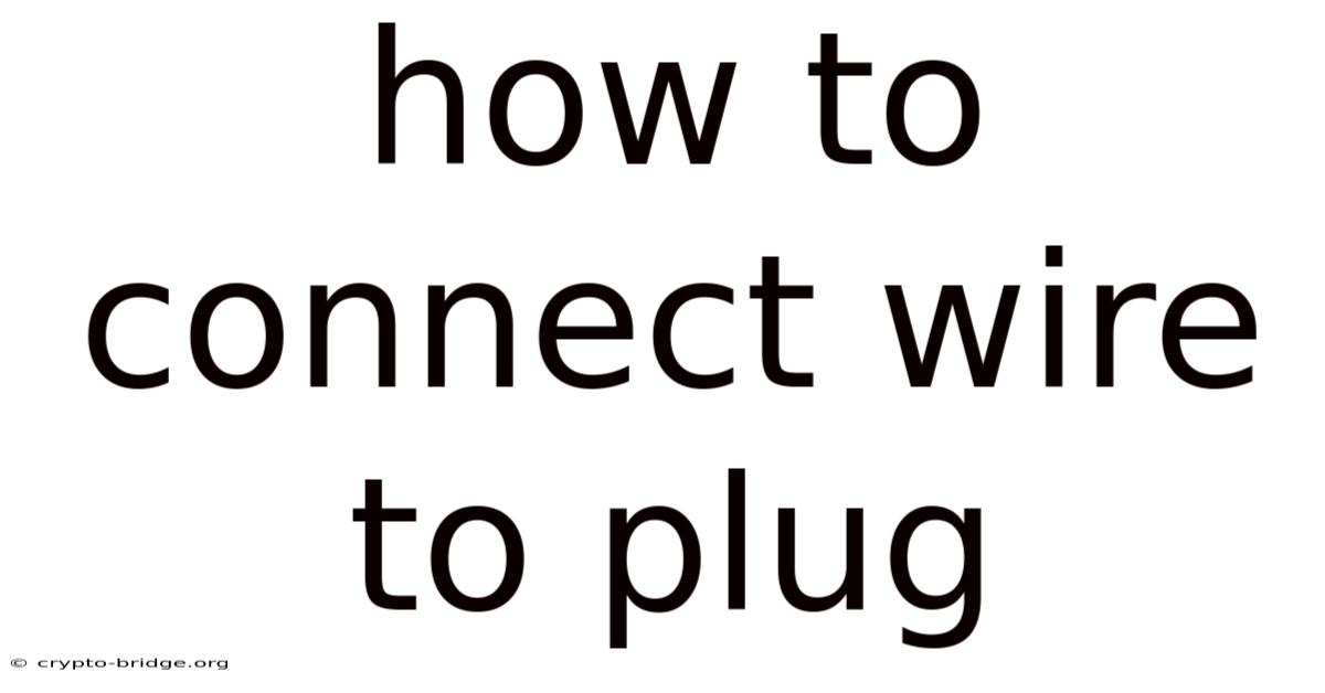 How To Connect Wire To Plug
