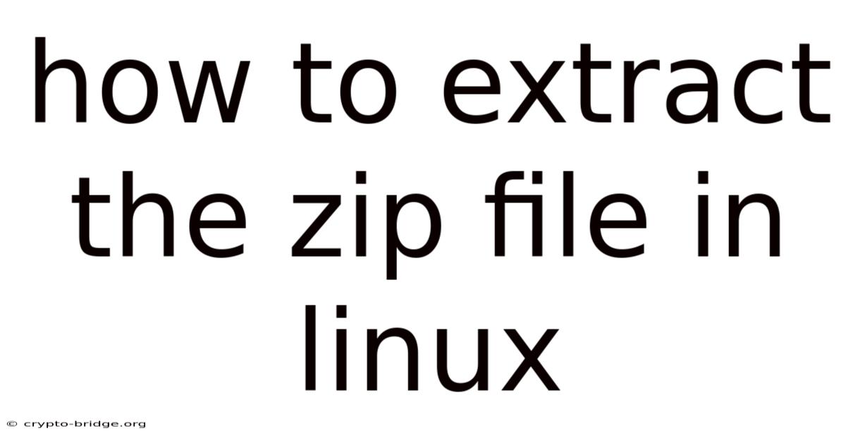 How To Extract The Zip File In Linux