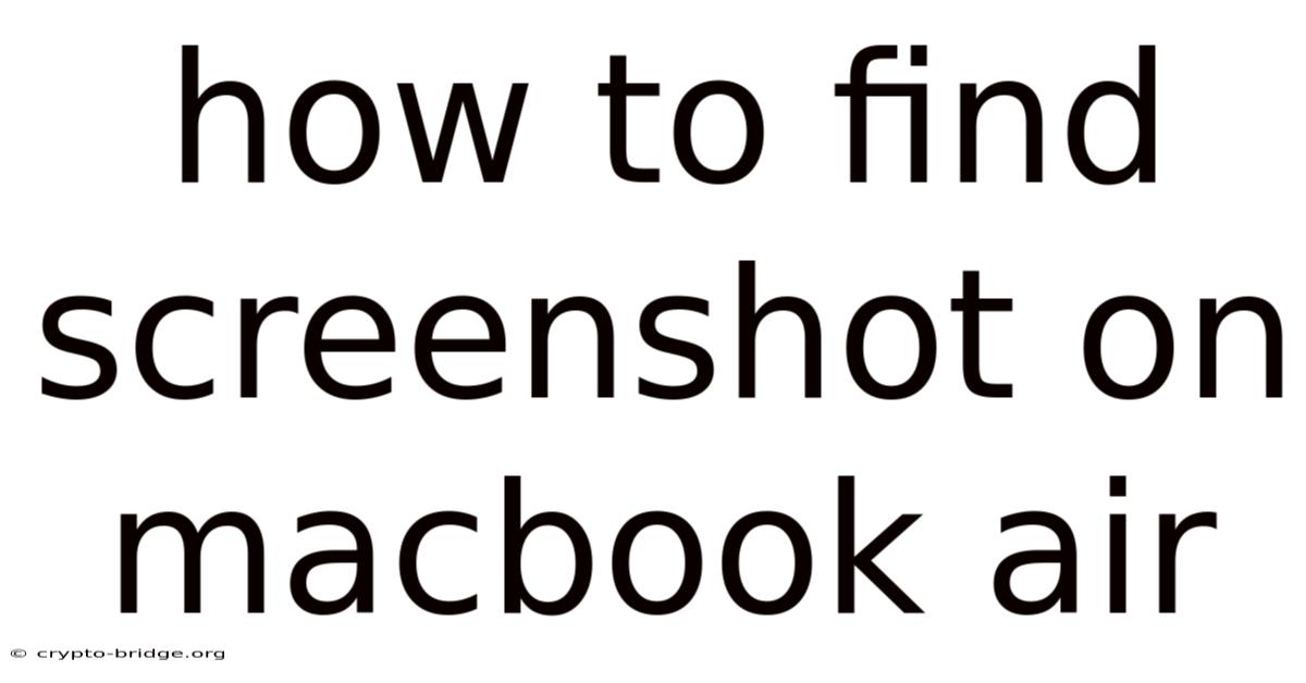 How To Find Screenshot On Macbook Air