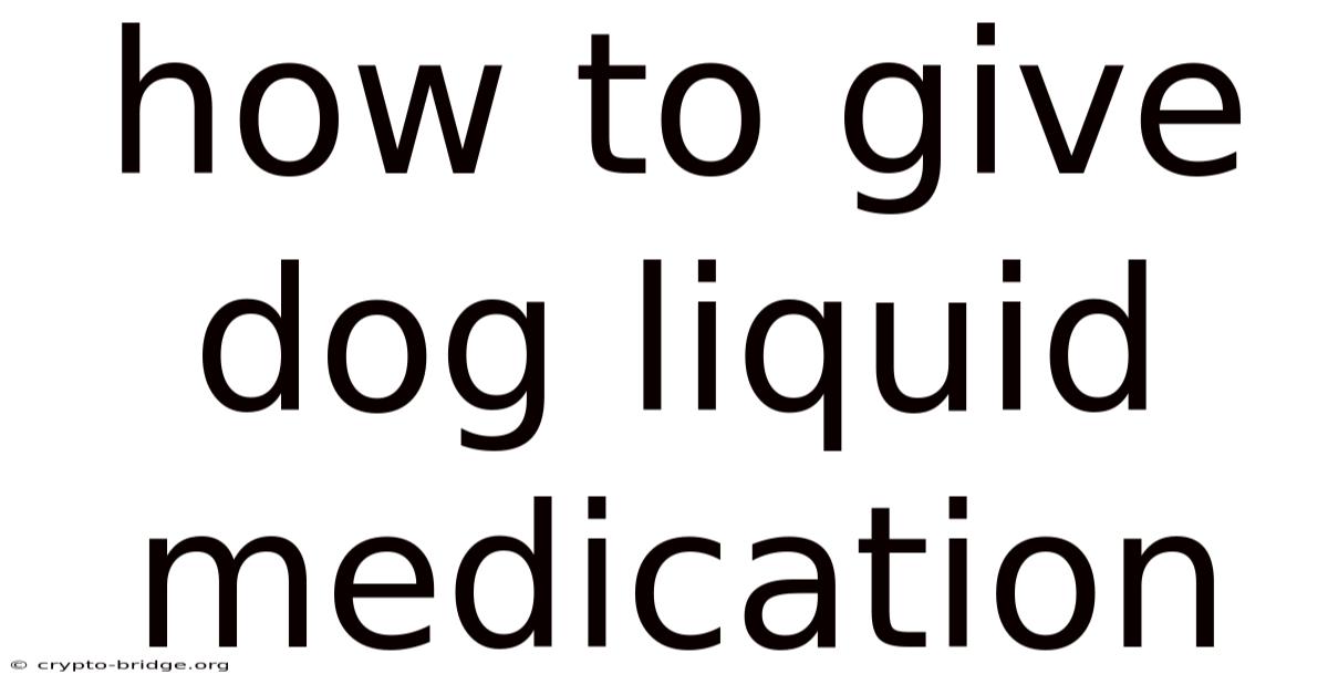 How To Give Dog Liquid Medication