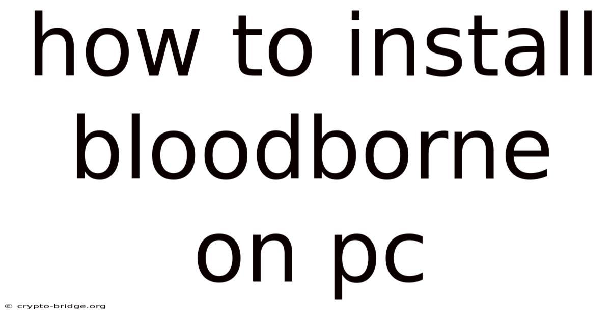 How To Install Bloodborne On Pc