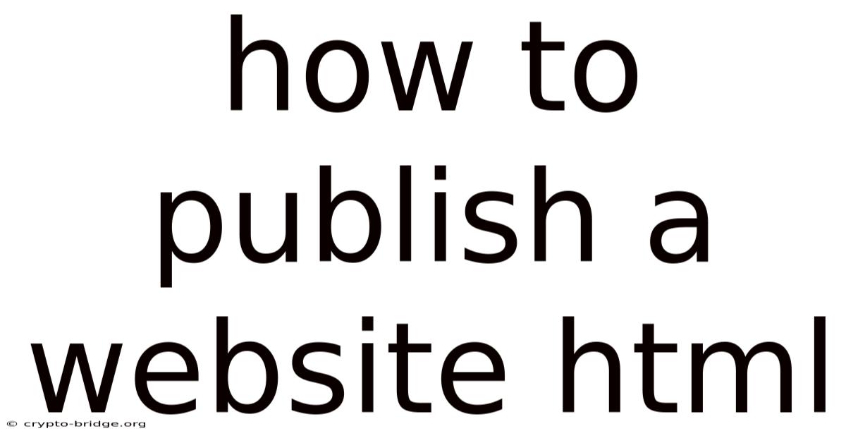 How To Publish A Website Html