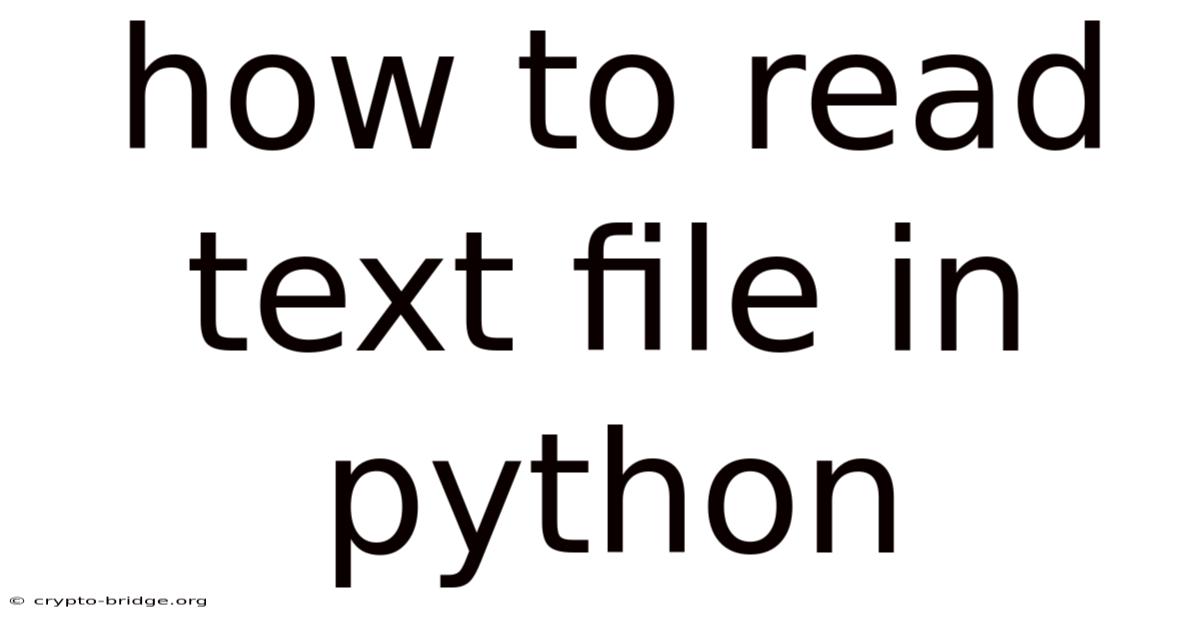 How To Read Text File In Python