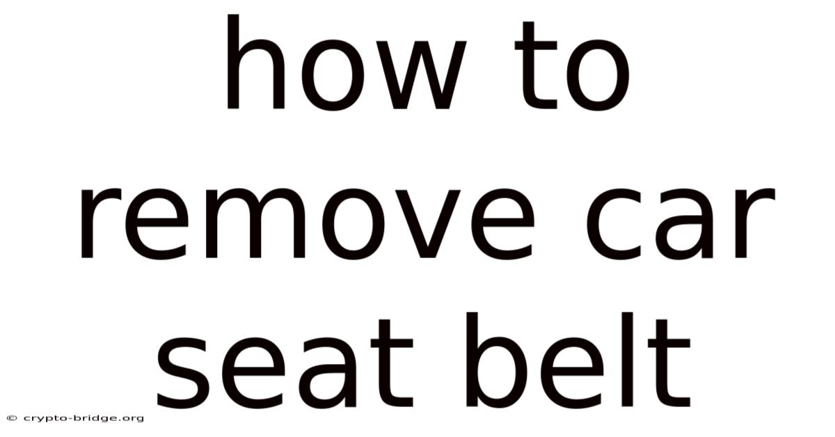 How To Remove Car Seat Belt