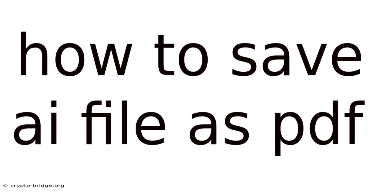 How To Save Ai File As Pdf