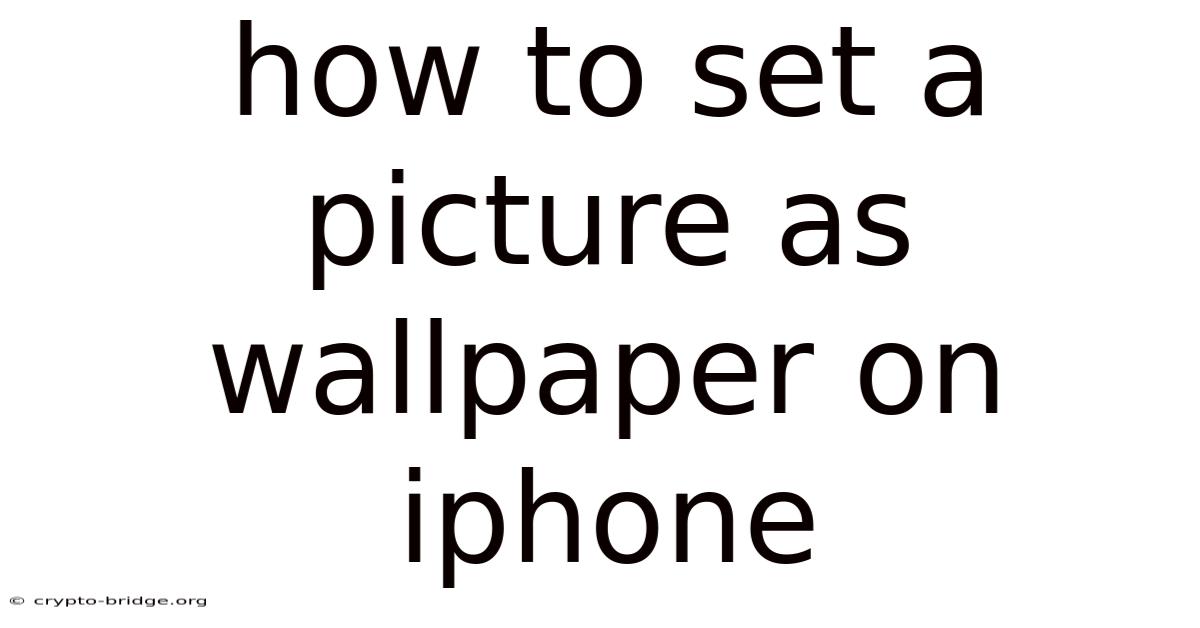 How To Set A Picture As Wallpaper On Iphone