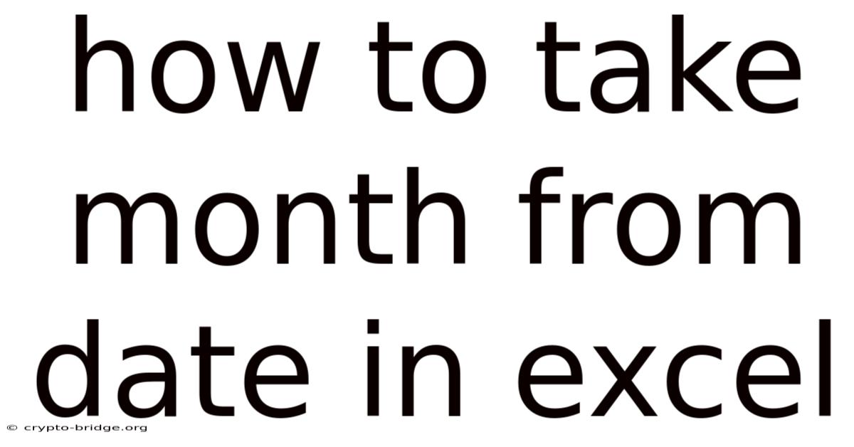 How To Take Month From Date In Excel