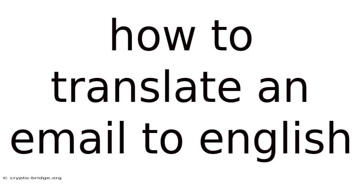 How To Translate An Email To English