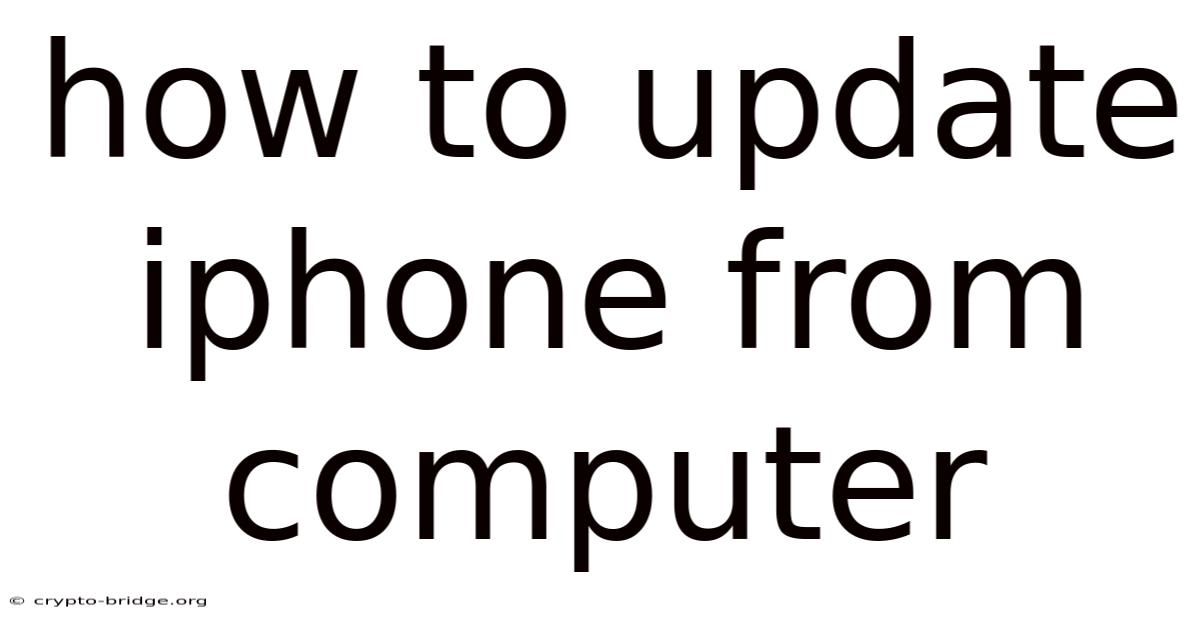How To Update Iphone From Computer