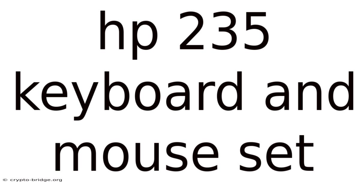 Hp 235 Keyboard And Mouse Set