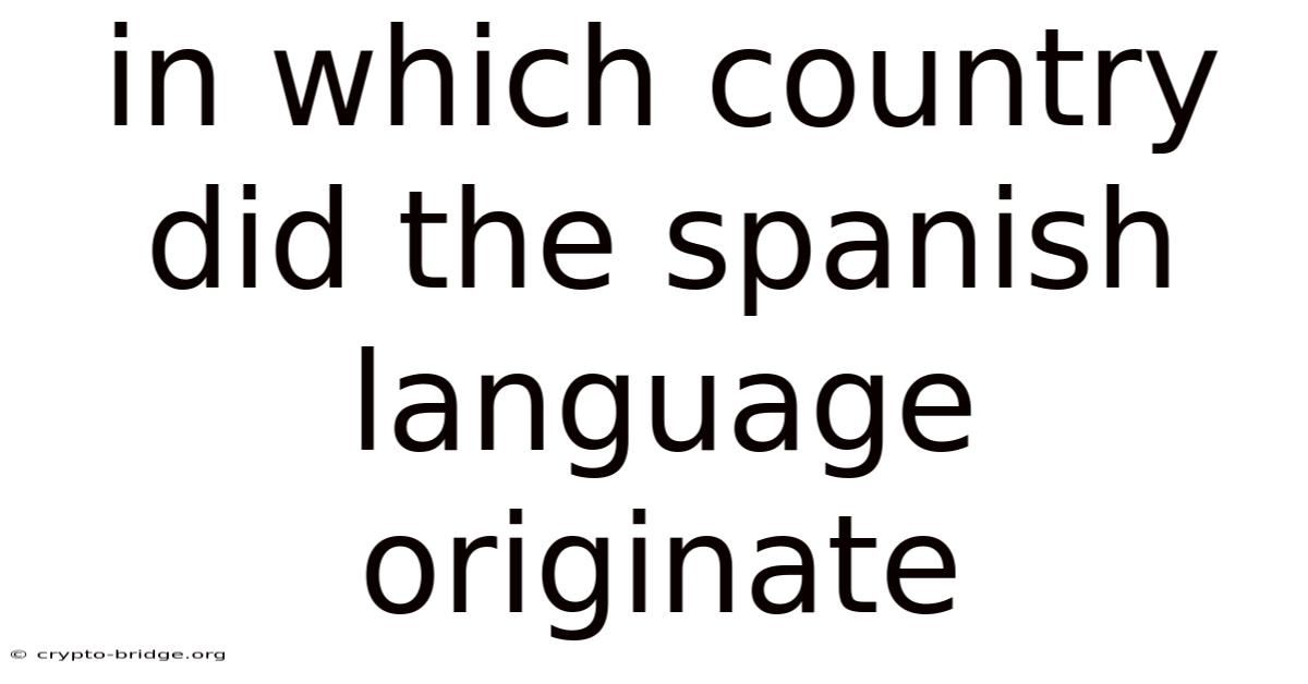 In Which Country Did The Spanish Language Originate