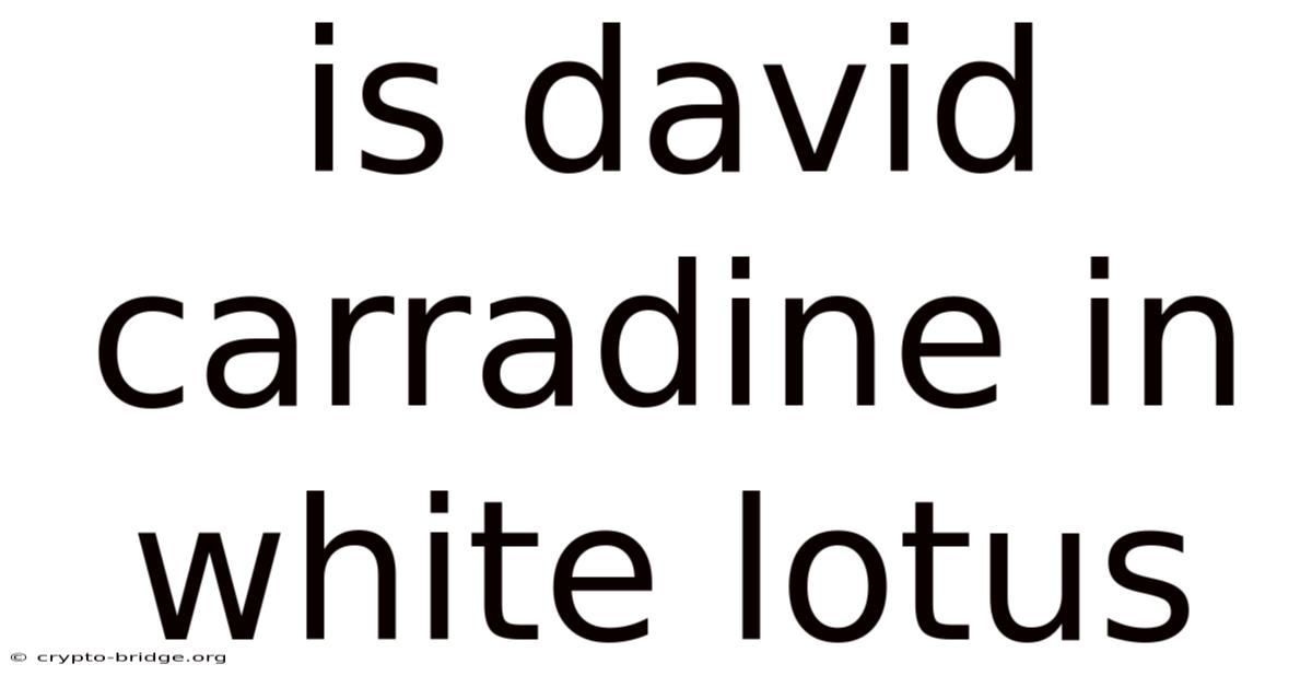 Is David Carradine In White Lotus