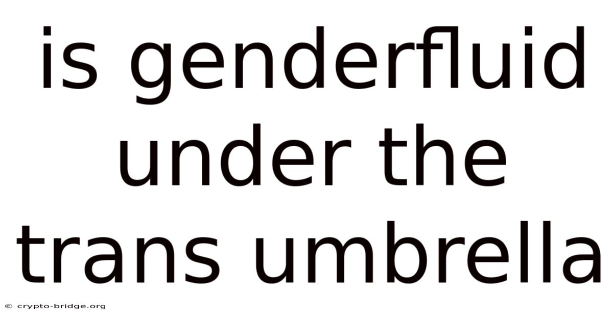 Is Genderfluid Under The Trans Umbrella