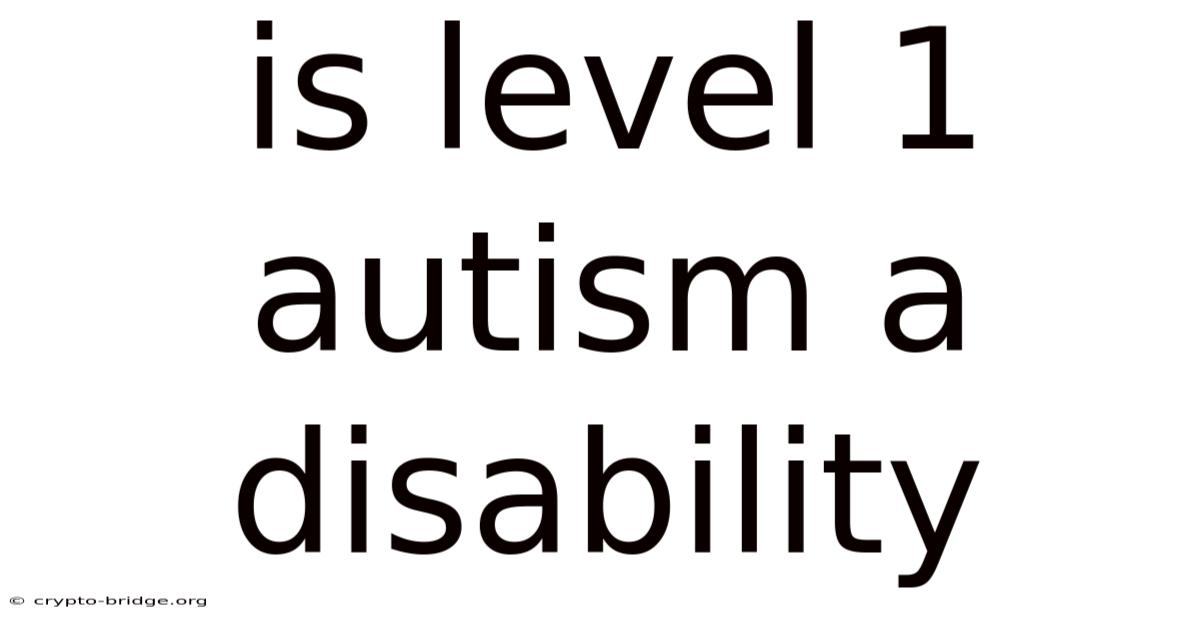 Is Level 1 Autism A Disability