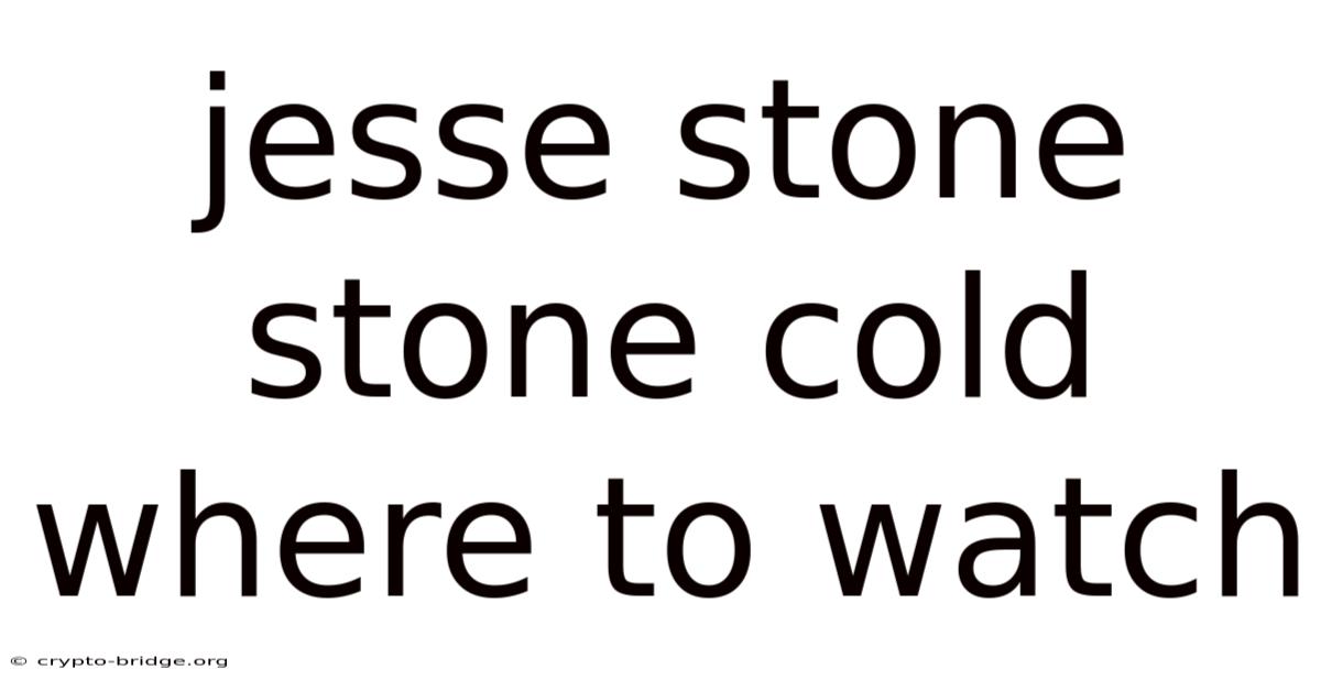 Jesse Stone Stone Cold Where To Watch