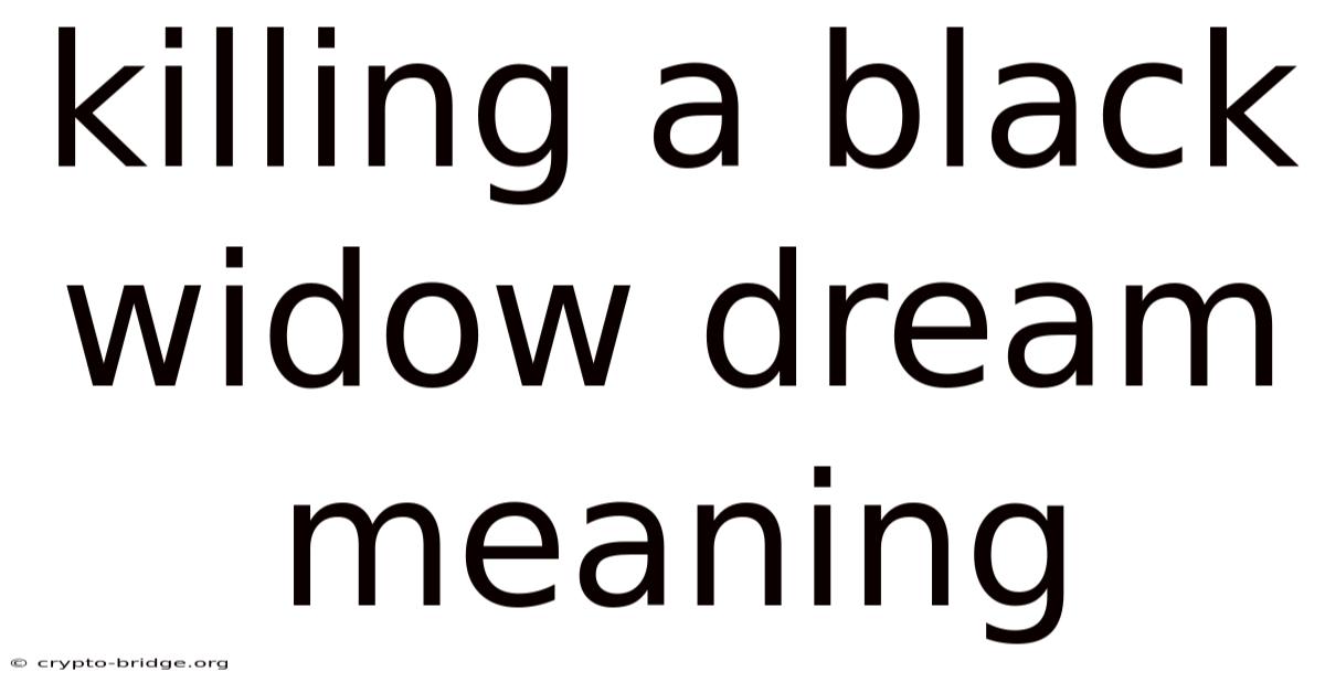 Killing A Black Widow Dream Meaning