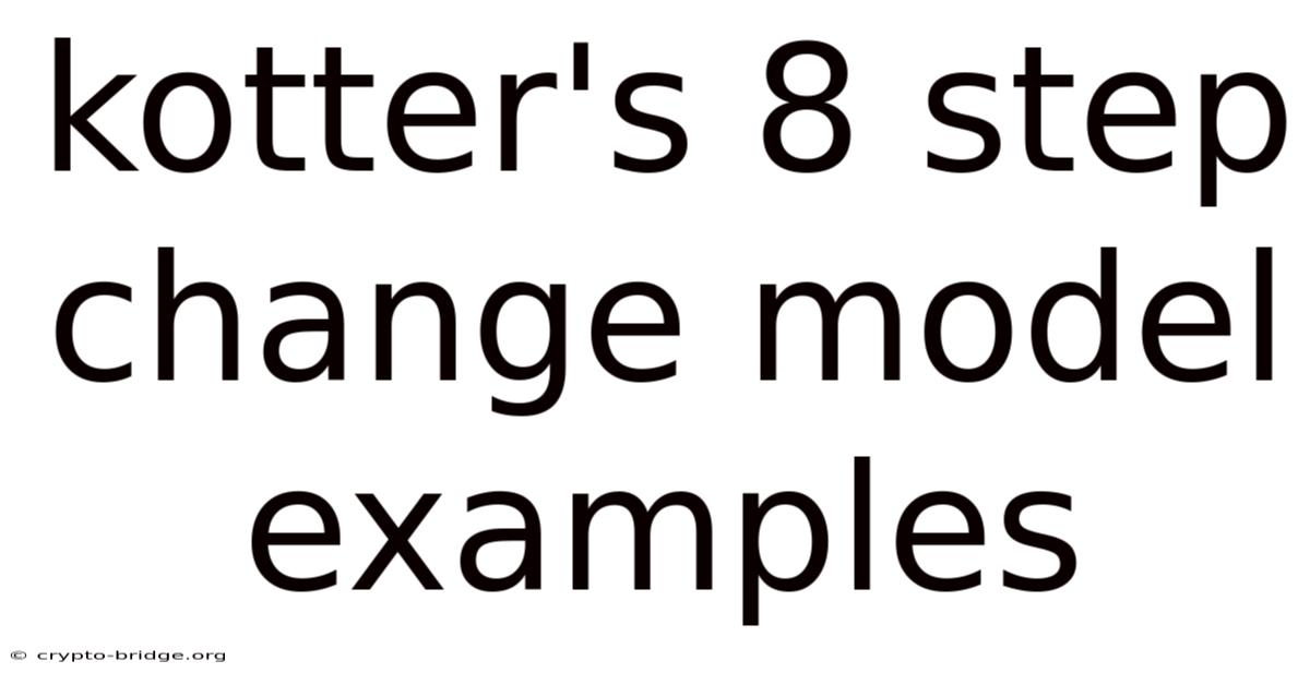 Kotter's 8 Step Change Model Examples