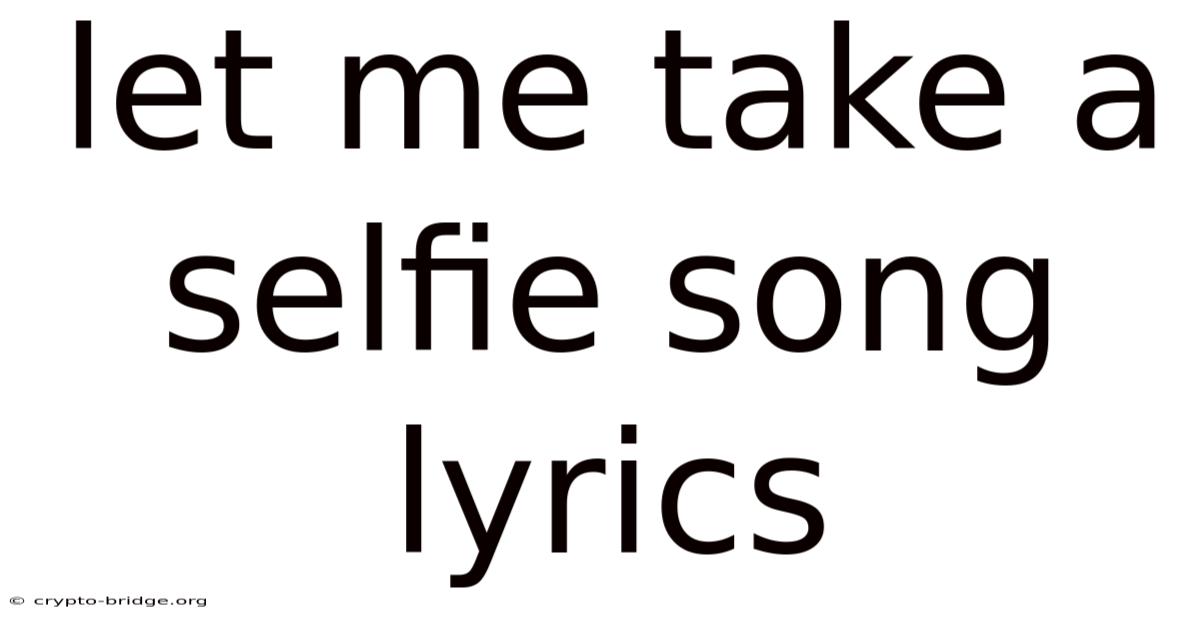 Let Me Take A Selfie Song Lyrics