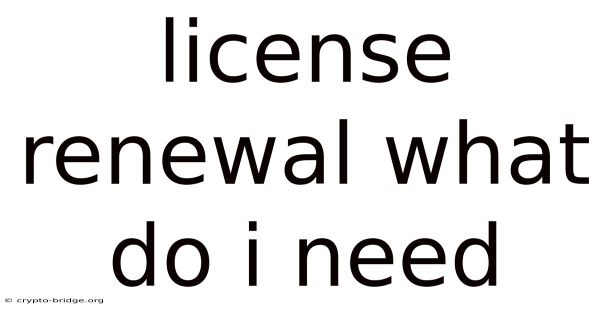 License Renewal What Do I Need