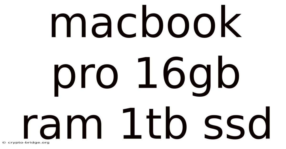 Macbook Pro 16gb Ram 1tb Ssd
