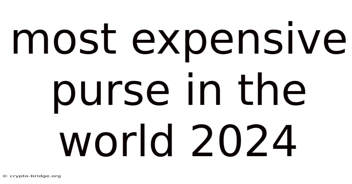 Most Expensive Purse In The World 2024