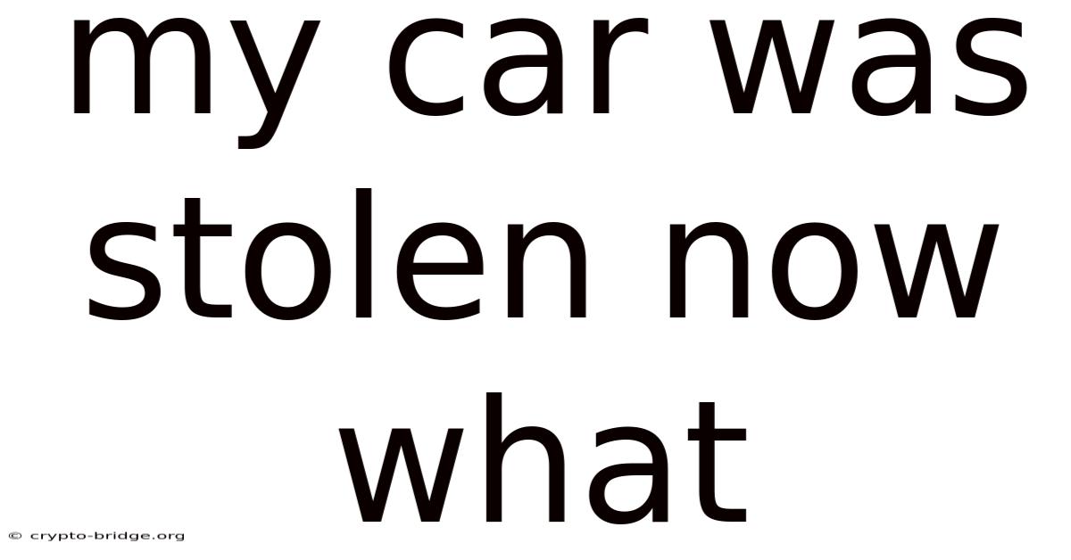 My Car Was Stolen Now What