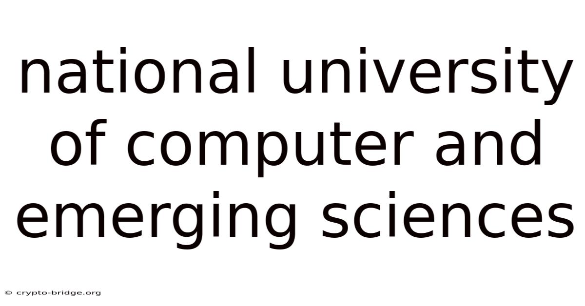 National University Of Computer And Emerging Sciences