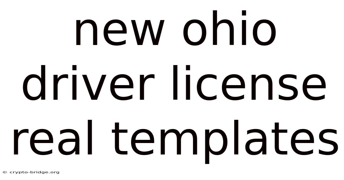 New Ohio Driver License Real Templates