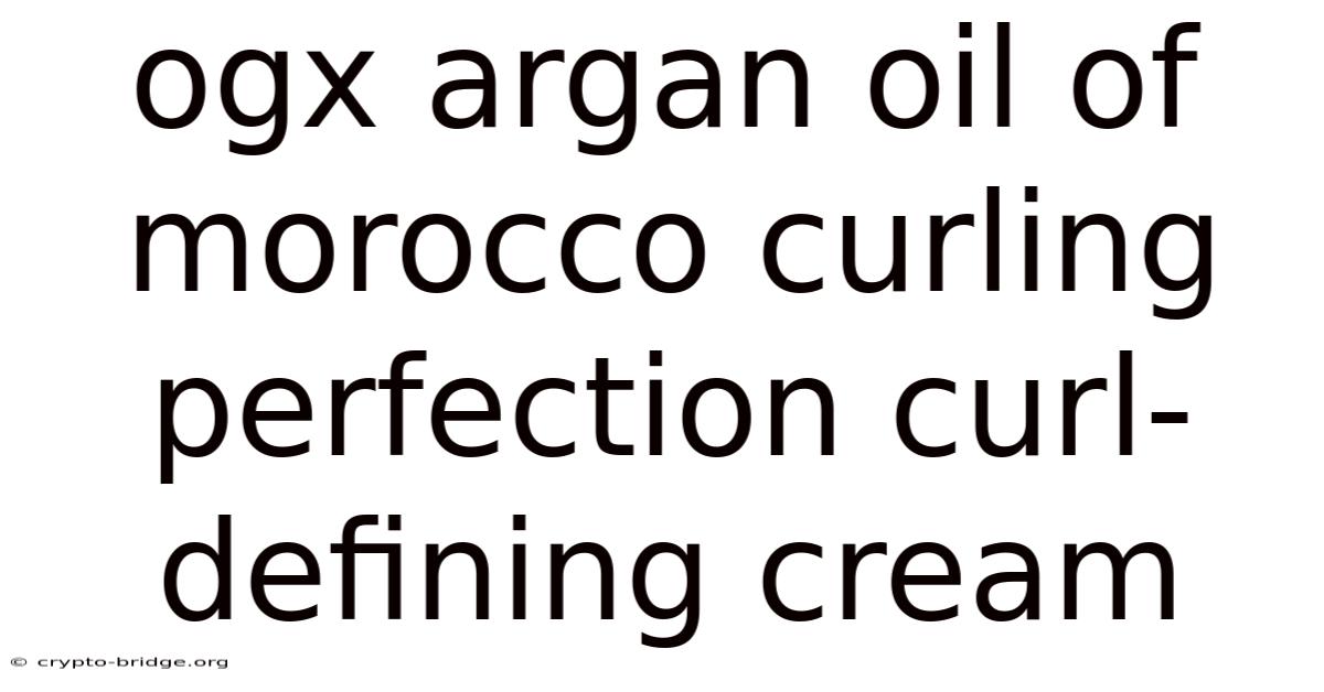 Ogx Argan Oil Of Morocco Curling Perfection Curl-defining Cream