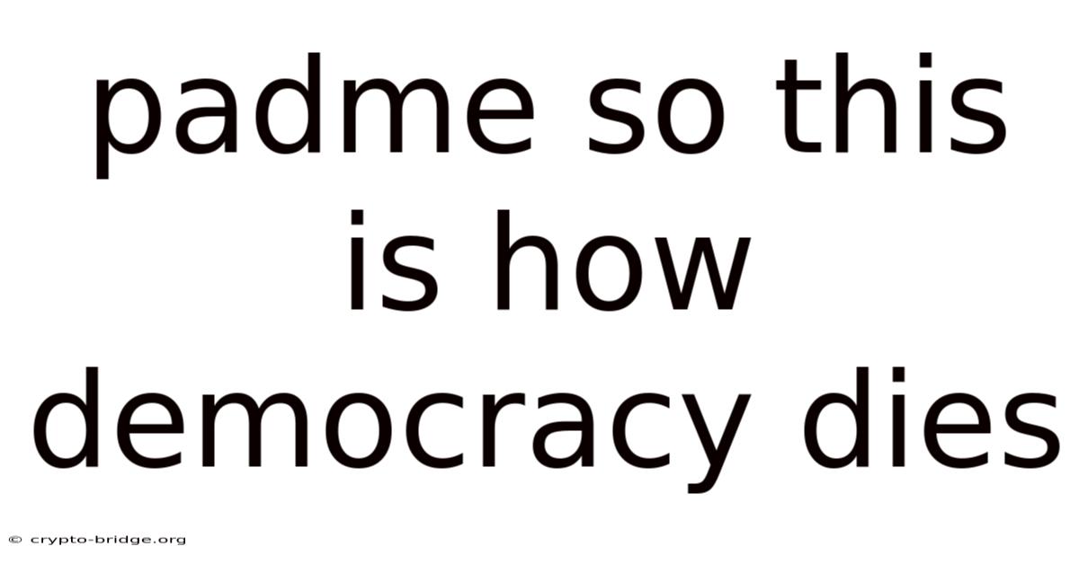 Padme So This Is How Democracy Dies
