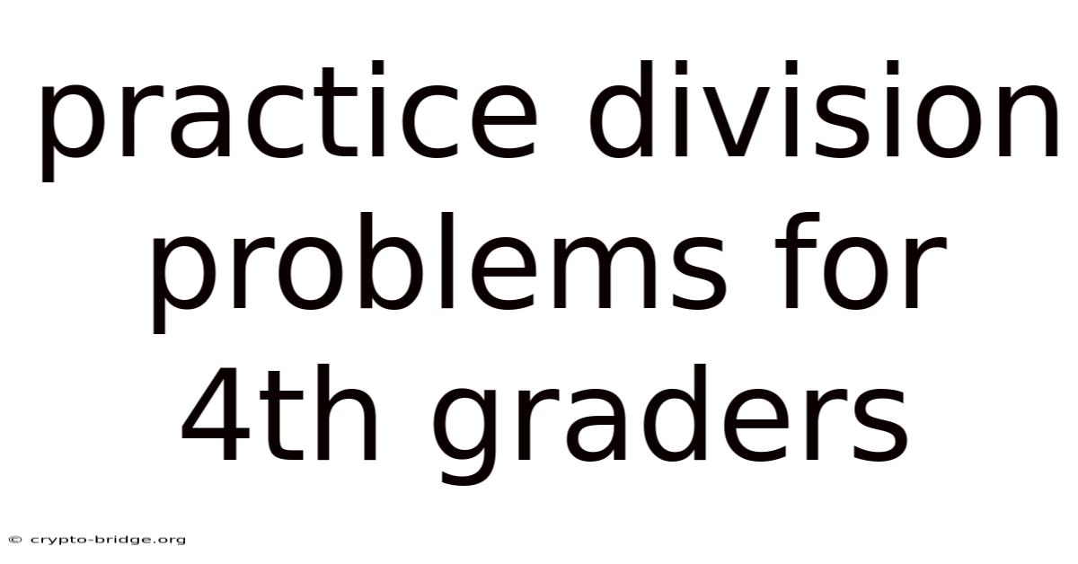 Practice Division Problems For 4th Graders