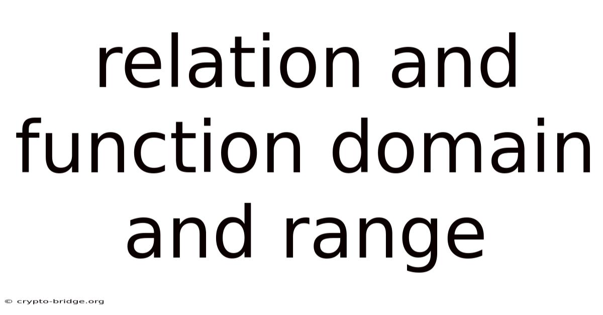 Relation And Function Domain And Range