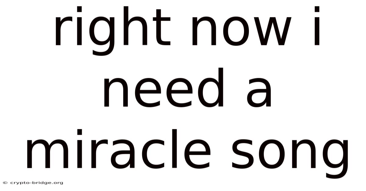 Right Now I Need A Miracle Song