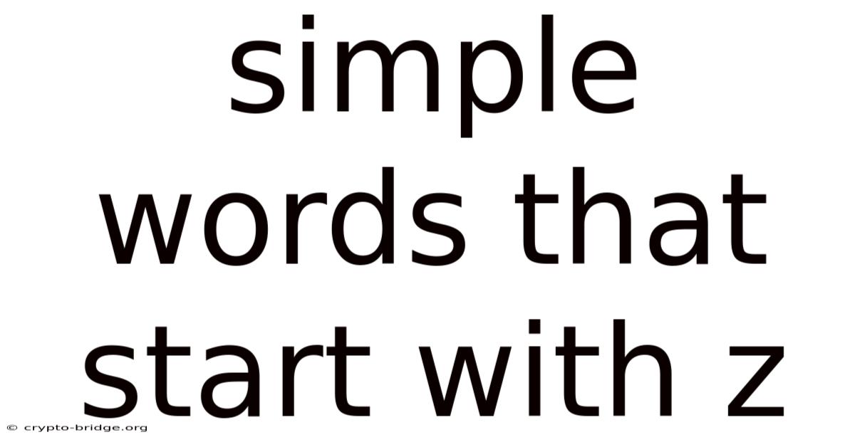 Simple Words That Start With Z