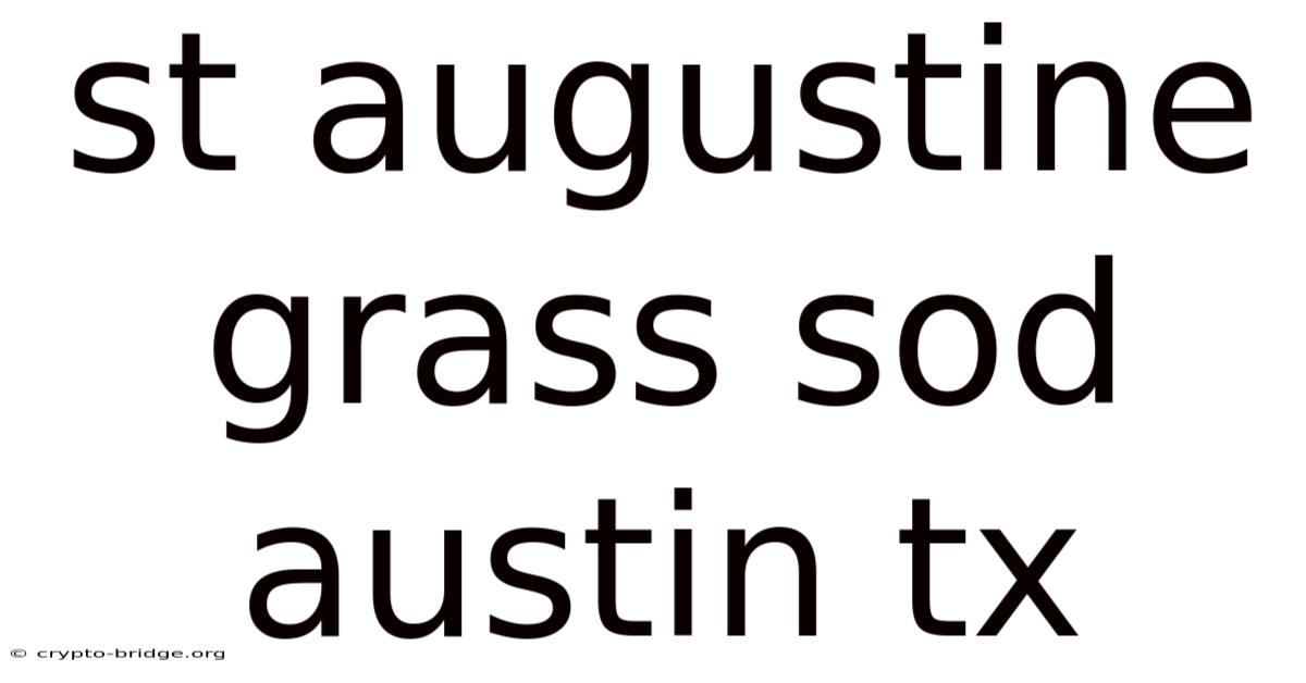 St Augustine Grass Sod Austin Tx