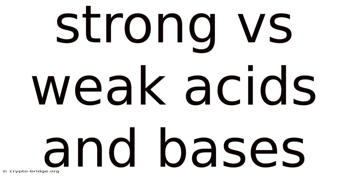 Strong Vs Weak Acids And Bases