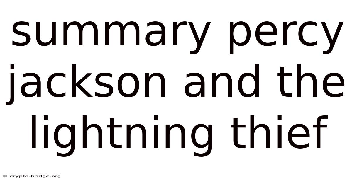 Summary Percy Jackson And The Lightning Thief