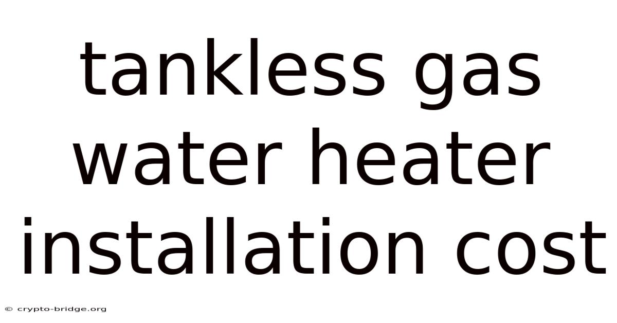 Tankless Gas Water Heater Installation Cost