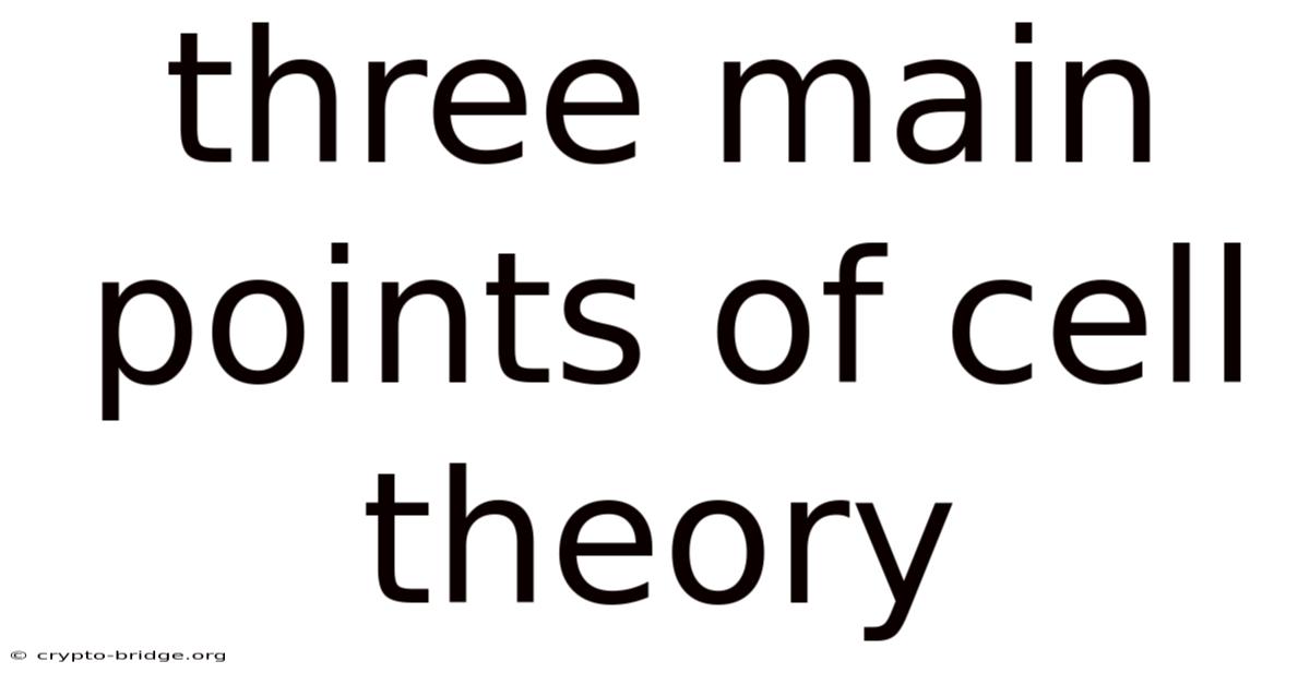 Three Main Points Of Cell Theory