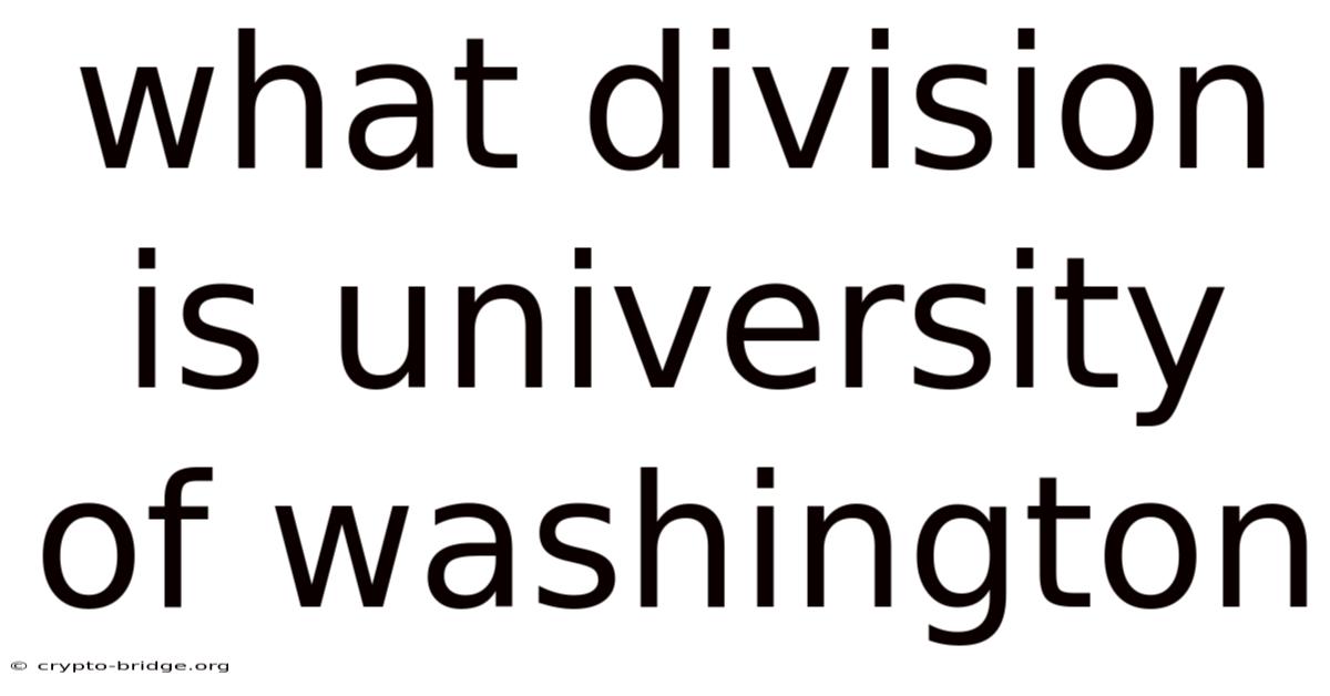 What Division Is University Of Washington