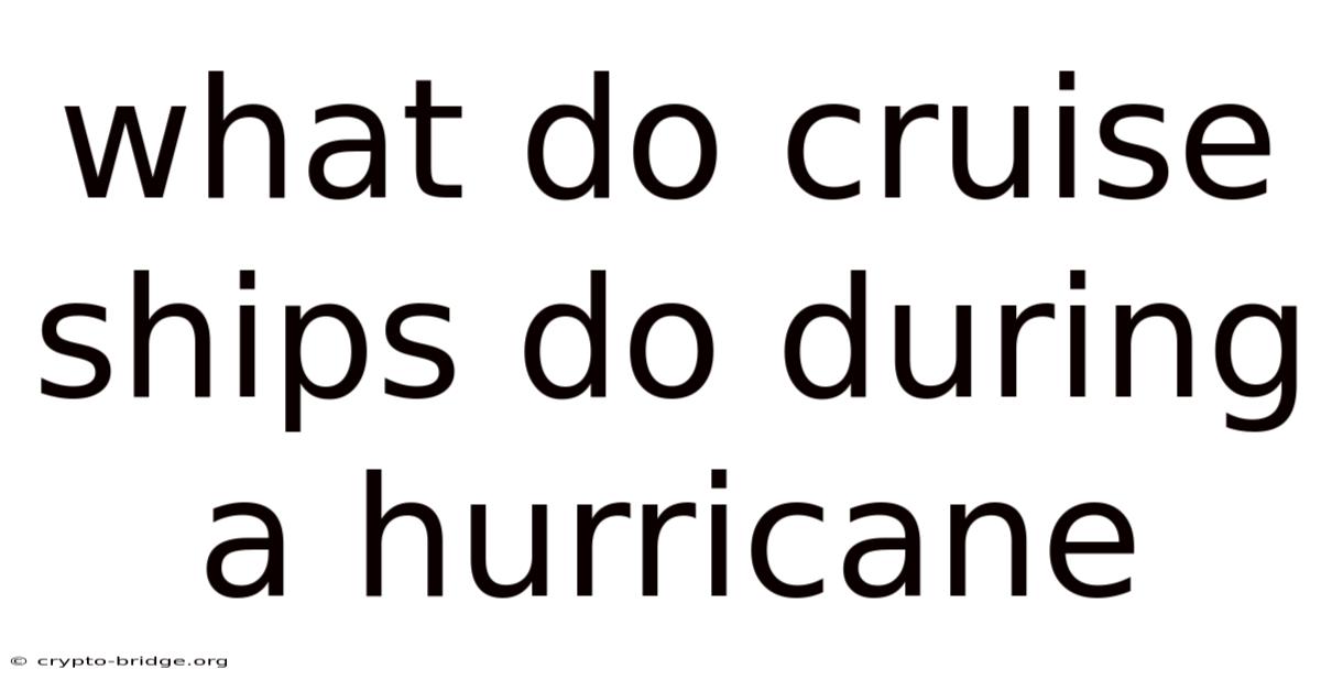 What Do Cruise Ships Do During A Hurricane