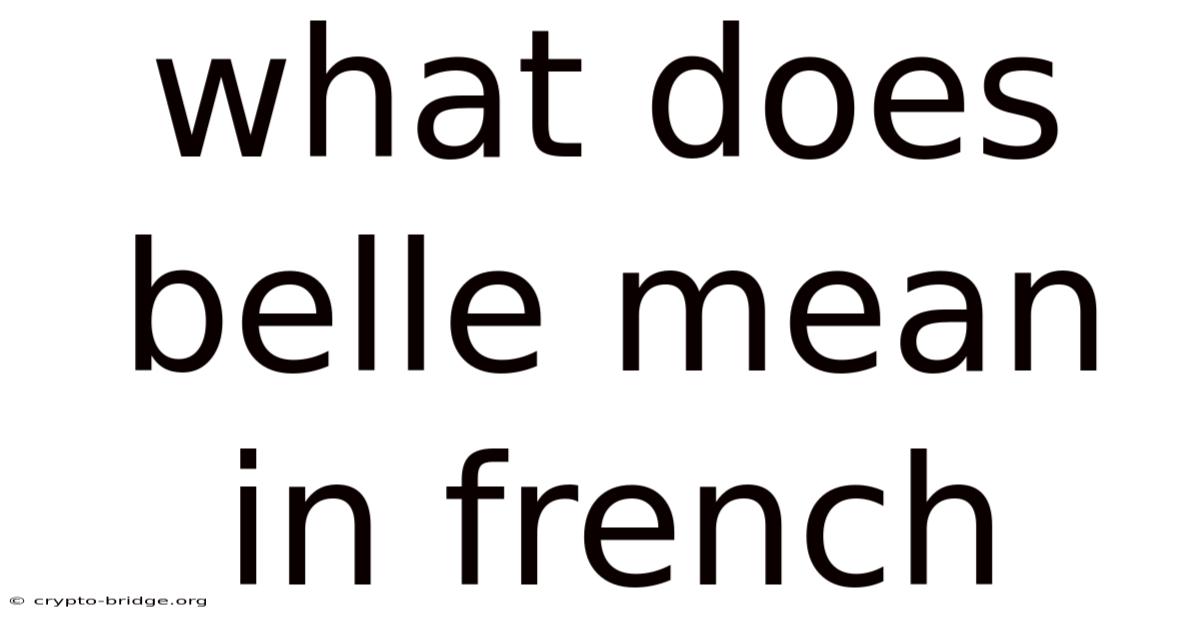 What Does Belle Mean In French