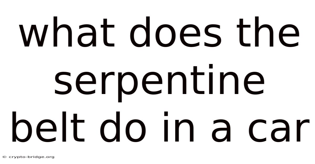What Does The Serpentine Belt Do In A Car