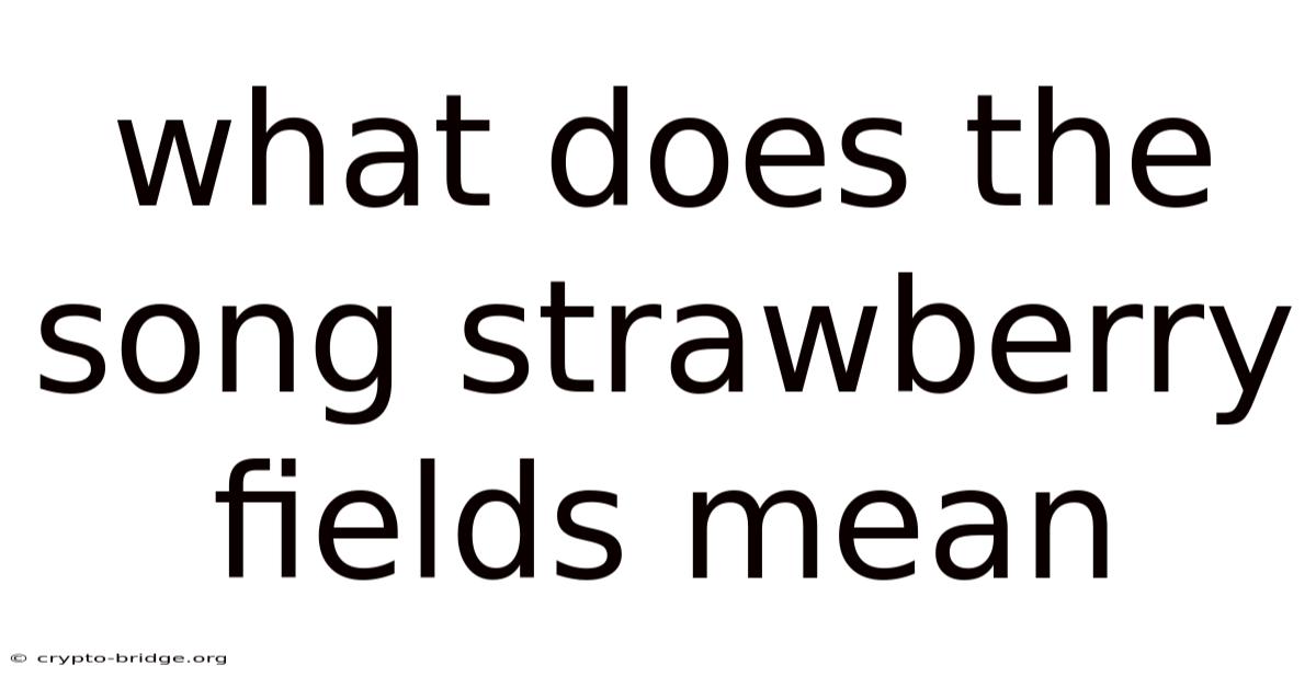 What Does The Song Strawberry Fields Mean
