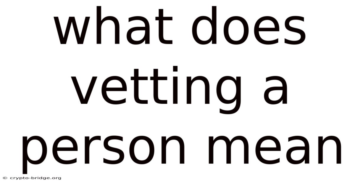 What Does Vetting A Person Mean