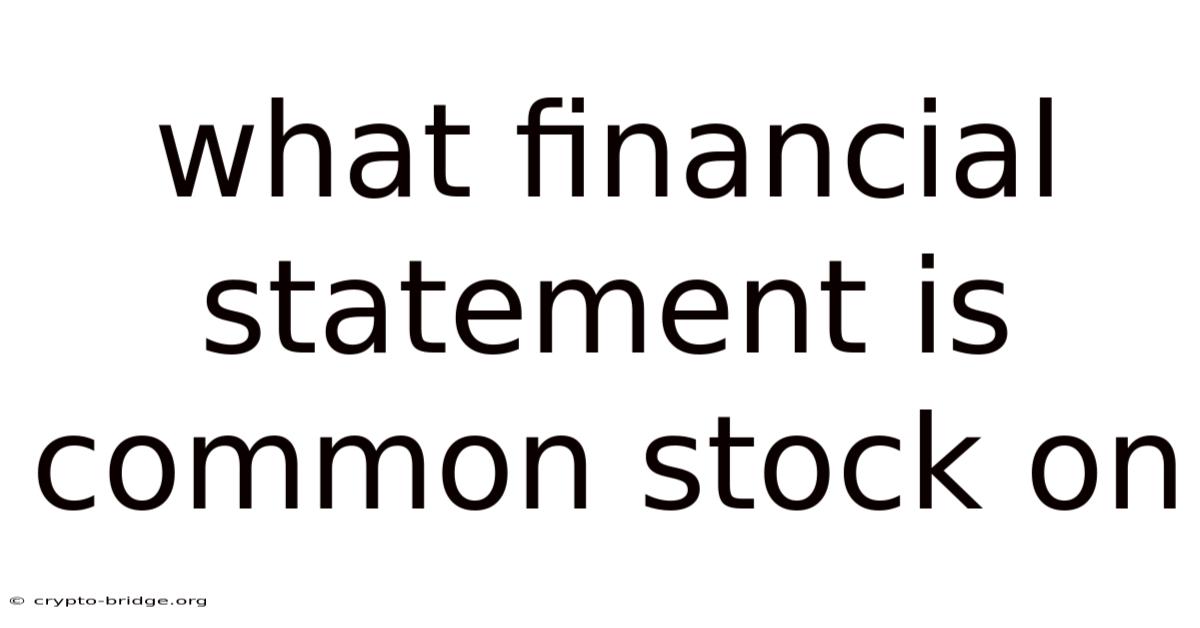 What Financial Statement Is Common Stock On